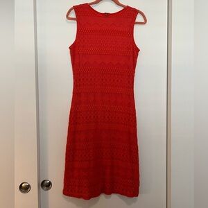Sharagano Orange-Red Lace Dress